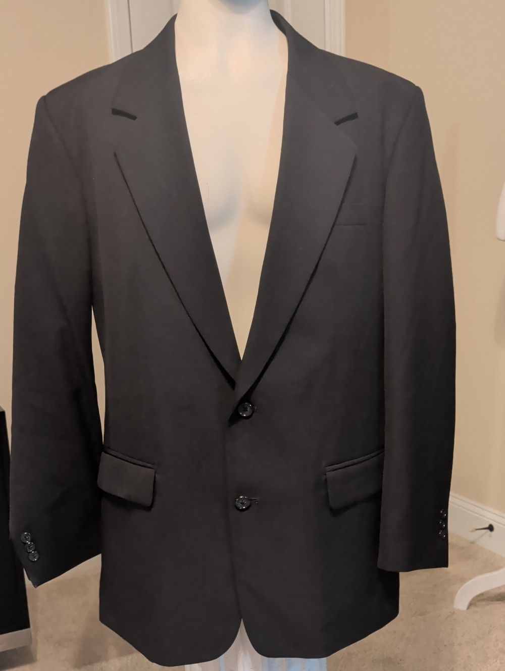 Classic Men's Black Two-Button Blazer